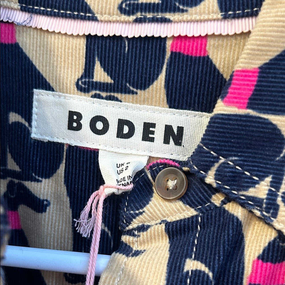 Boden Women's Sienna Corduroy Dog Button Up Shirt NWT 2 - Picture 2 of 5